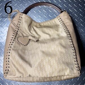 Dior Vintage Diorissimo Oblique Ethnic Hobo “Mombasa” Bag in Beige
